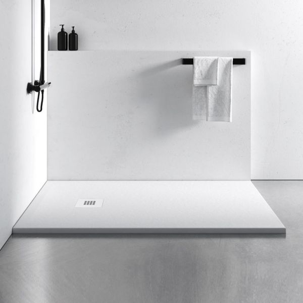 Apex Rectangular 1800 x 900 White Slate Effect Shower Tray