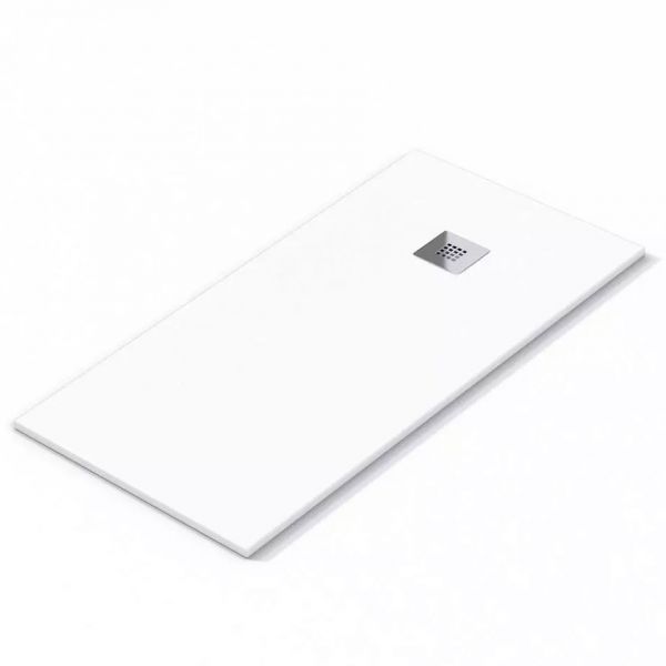 Apex Rectangular 1800 x 900 White Slate Effect Shower Tray #4