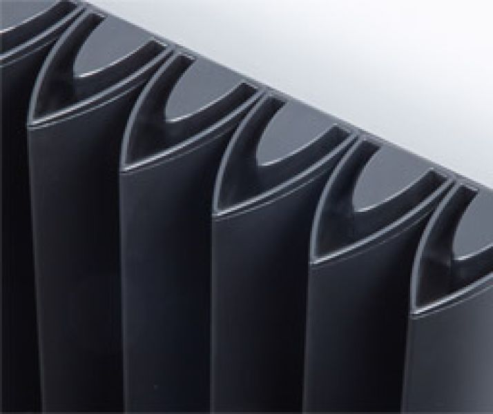 Apollo Magenta Shark Matt Black Vertical Aluminium Radiator 1500 x 490mm #2