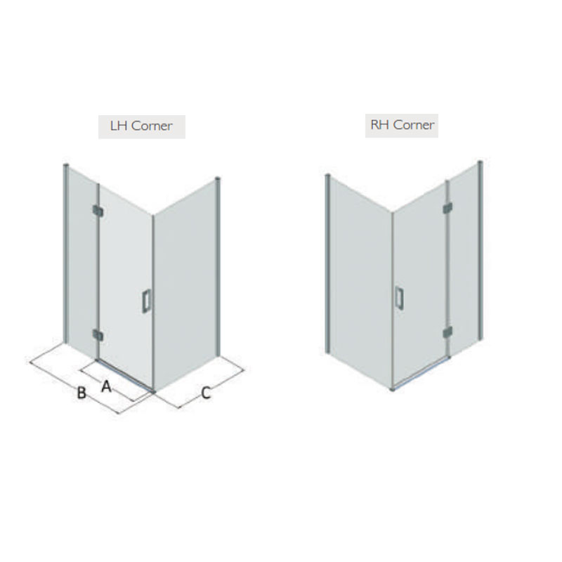 Aqata Design Solutions DS460 Hinged Shower Enclosure with Inline Panel