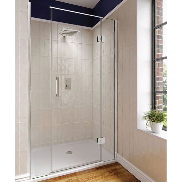 Aqata Design Solutions DS470 1400 Hinged Shower Door and Inline Panels