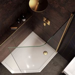 Aqata Design Solutions 1200 CHROME Curved Quintet Walk In Shower Panel