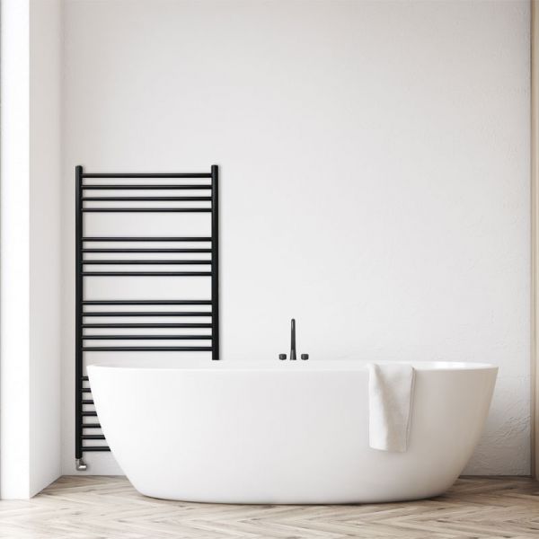 JIS Sussex Ashdown Black 1250mm x 620mm Stainless Steel Towel Rail #2