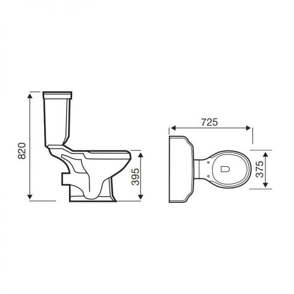 Kartell Astley Close Coupled WC with Cistern and Toilet Seat #2