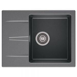 Reginox Avignon Grey Silvery Inset Single Bowl Granite Kitchen Sink 595 x 460mm