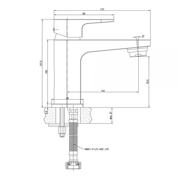 JTP Base Chrome Mini Basin Mixer Tap with Click Clack Waste #2