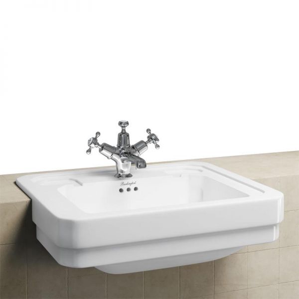 Burlington 580mm Rectangular Semi Recessed Basin B12