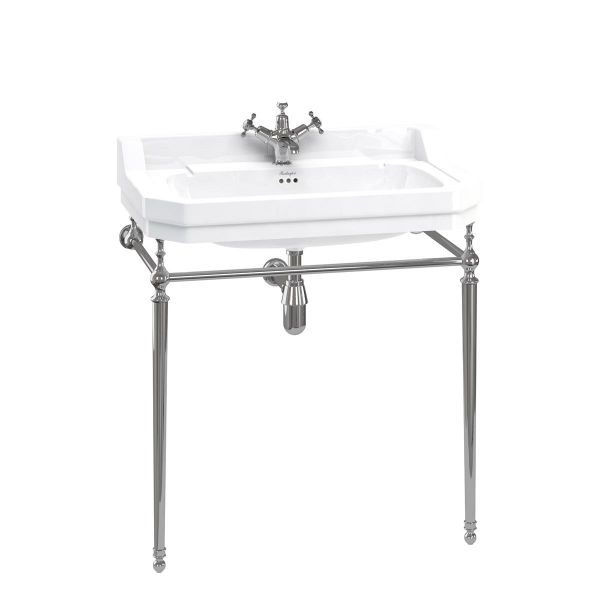 Burlington Edwardian 800mm Rectangular Basin and Chrome Washstand B18