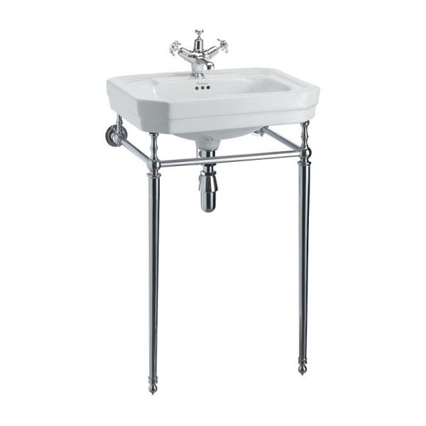 Burlington Victorian 560mm Rectangular Basin and Chrome Washstand B2