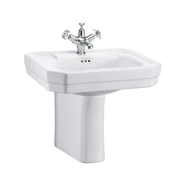 Burlington Victorian 560mm Rectangular Basin and Semi Pedestal B2