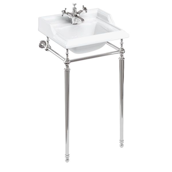 Burlington Classic 500mm Square Basin and Chrome Washstand B20