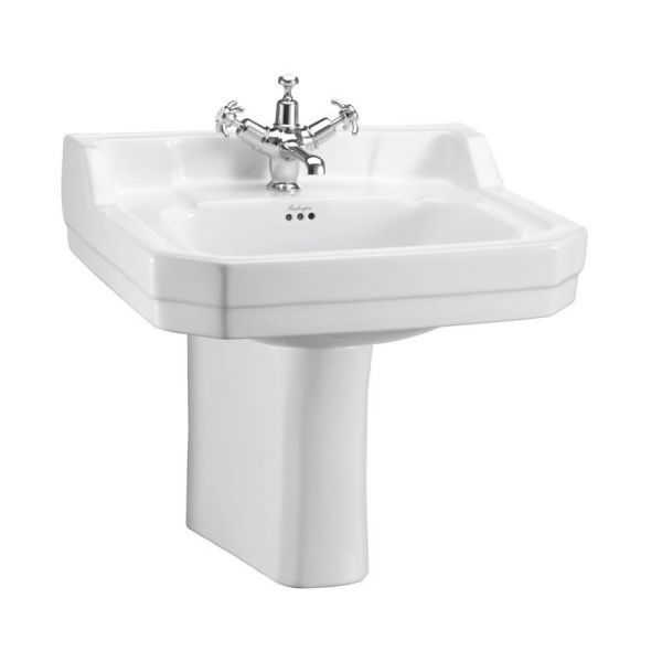 Burlington Edwardian 560mm Rectangular Basin and Semi Pedestal B4