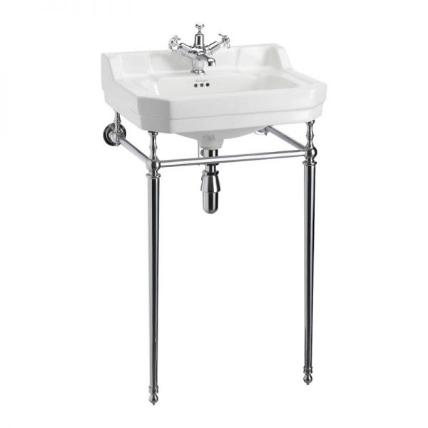 Burlington Edwardian 560mm Rectangular Basin and Chrome Washstand B4