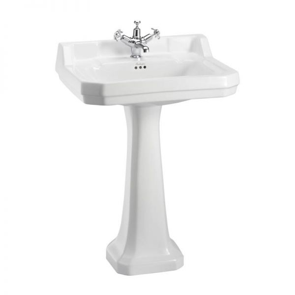 Burlington Edwardian 610mm Rectangular Basin and Pedestal B5