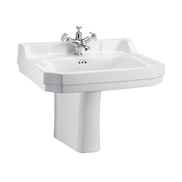 Burlington Edwardian 610mm Rectangular Basin and Semi Pedestal B5