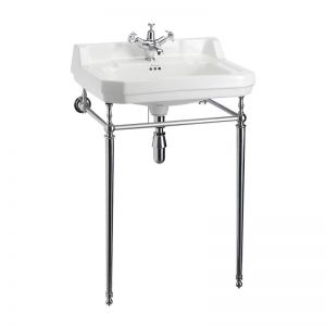 Burlington Edwardian 610mm Rectangular Basin and Chrome Washstand B5