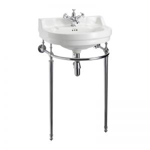 Burlington Edwardian 560mm Round Basin and Chrome Washstand B6