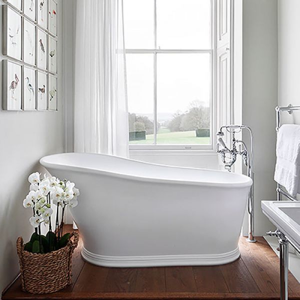 BC Designs Cian Matt White Freestanding Slipper Bath 1590 x 785mm