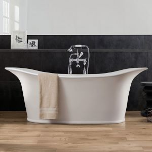 BC Designs Wivenhoe Polished White Double Ended Freestanding Bath 1800 x 820mm