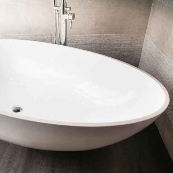 BC Designs Gio Matt White Egg Shaped Freestanding Bath 1645 x 935mm #2