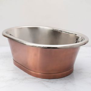 BC Designs Nickel and Antique Copper Countertop Basin 530 x 345mm BAC056