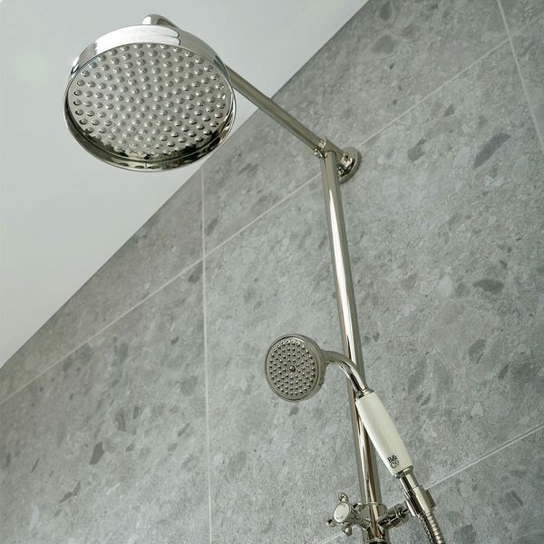 Vado Booth &amp; Co Axbridge Nickel 3 Outlet Exposed Thermostatic Shower Column with Bath Spout #3