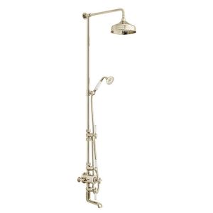 Vado Booth & Co Axbridge Nickel 3 Outlet Exposed Thermostatic Shower Column with Bath Spout