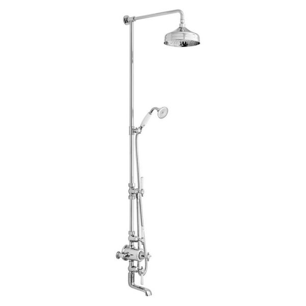 Vado Booth &amp; Co Axbridge Chrome 3 Outlet Exposed Thermostatic Shower Column with Bath Spout