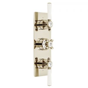 Vado Booth & Co Axbridge Nickel 2 Outlet 3 Handle Concealed Thermostatic Shower Valve