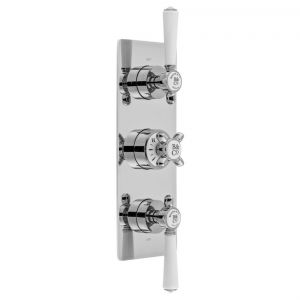 Vado Booth & Co Axbridge Chrome 2 Outlet 3 Handle Concealed Thermostatic Shower Valve
