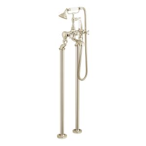 Vado Booth & Co Axbridge Cross Nickel Floor Standing Bath Shower Mixer Tap