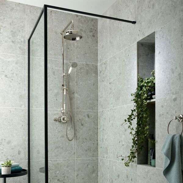 Vado Booth &amp; Co Axbridge Nickel 2 Outlet Exposed Thermostatic Shower Column #2