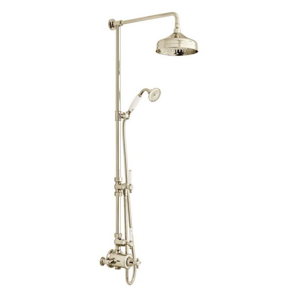 Vado Booth &amp; Co Axbridge Nickel 2 Outlet Exposed Thermostatic Shower Column