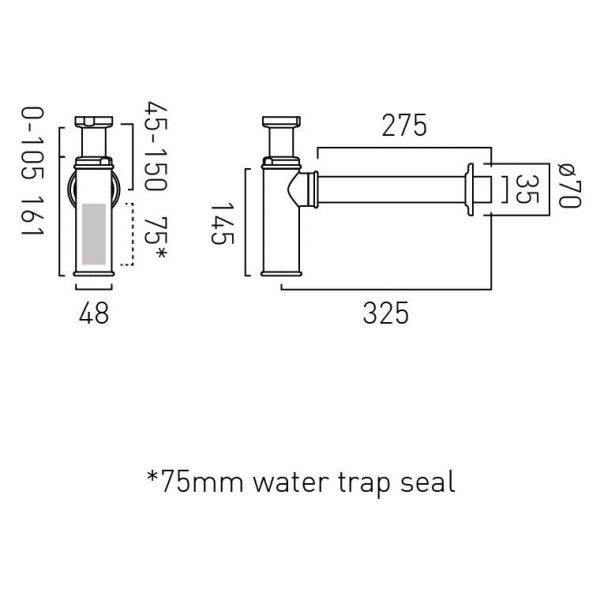 Vado Booth &amp; Co Axbridge Nickel Bottle Trap #2
