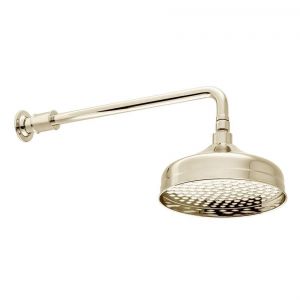 Vado Booth & Co Axbridge Nickel 200mm Round Shower Head with Arm