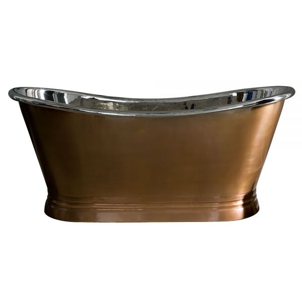 BC Designs Nickel and Antique Copper Freestanding Boat Bath 1500 x 725mm BAC017 #3