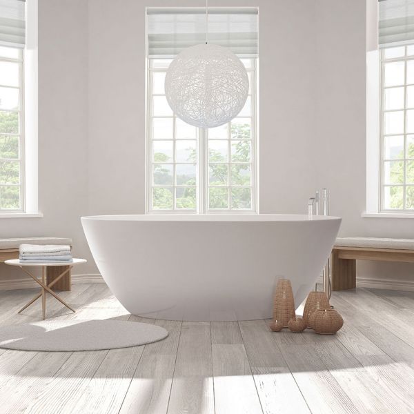 BC Designs Projekt Esseta Polished White Double Ended Freestanding Bath 1510 x 760 BAB071 #4