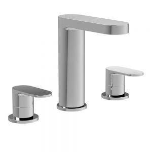 BC Designs Chelmsford Chrome Deck Mounted 3 Hole Basin Mixer Tap with Pop Up Waste