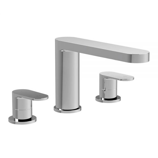 BC Designs Chelmsford Chrome Deck Mounted 3 Hole Bath Filler Tap