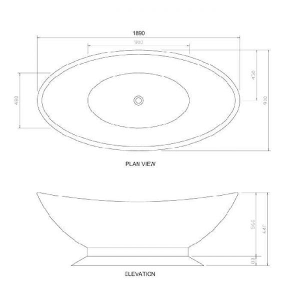 BC Designs Kurv Matt White Double Ended Freestanding Bath 1890 x 900 BAB006 #7