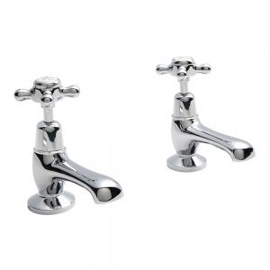 BC Designs Victrion Crosshead Chrome Basin Pillar Taps