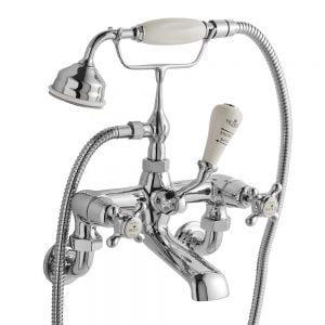 BC Designs Victrion Crosshead Chrome Wall Mounted Bath Shower Mixer Tap