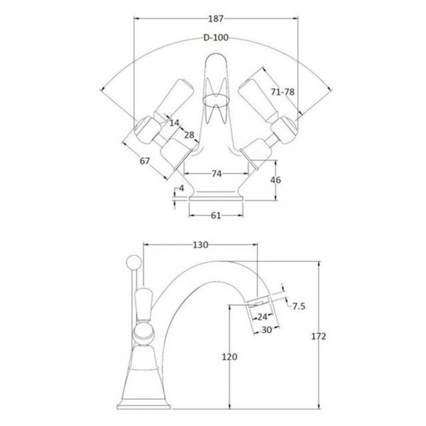 BC Designs Victrion Lever Chrome Mono Basin Mixer Tap with Pull Up Waste #2