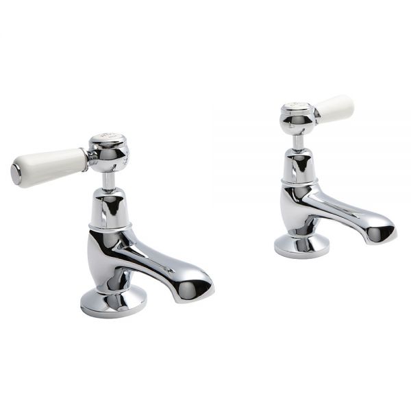 BC Designs Victrion Lever Chrome Basin Pillar Taps