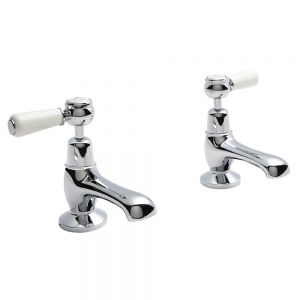 BC Designs Victrion Lever Chrome Basin Pillar Taps