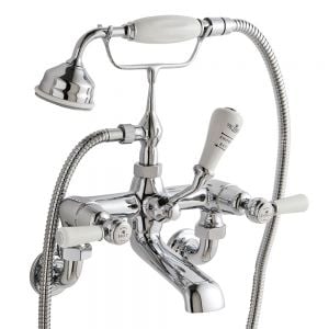 BC Designs Victrion Lever Chrome Wall Mounted Bath Shower Mixer Tap