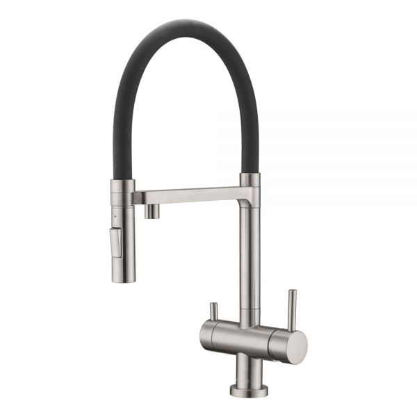 Clearwater Bellatrix Brushed Nickel Filtered Water Pull Out Kitchen Sink Mixer Tap