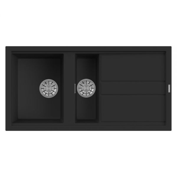 Reginox Best Black 1.5 Bowl Granite Kitchen Sink 1000 x 510mm