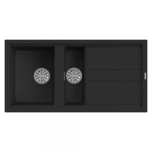 Reginox Best Black 1.5 Bowl Granite Kitchen Sink 1000 x 510mm