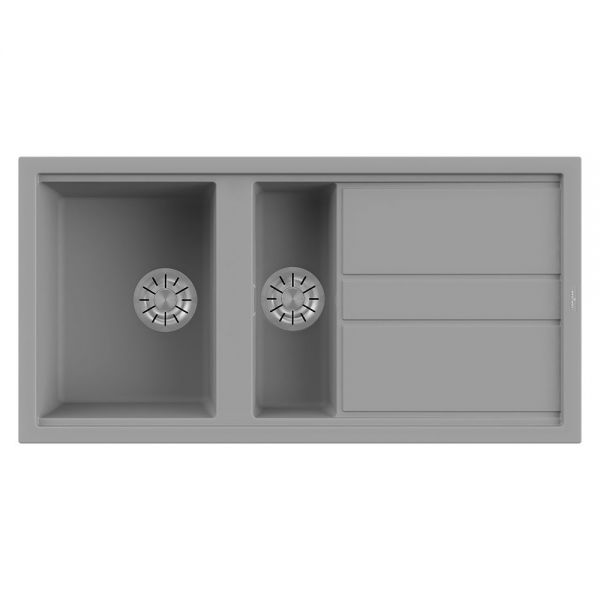 Reginox Best Grey 1.5 Bowl Granite Kitchen Sink 1000 x 510mm